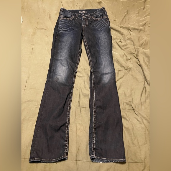 Silver Jeans Denim - Silver Jeans Suki Baby Bootcut Dark Wash Western Y2K Denim Women’s W28 / L33